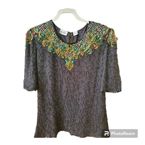 Vintage Denise Elle Beaded Top 1X perfect condition
